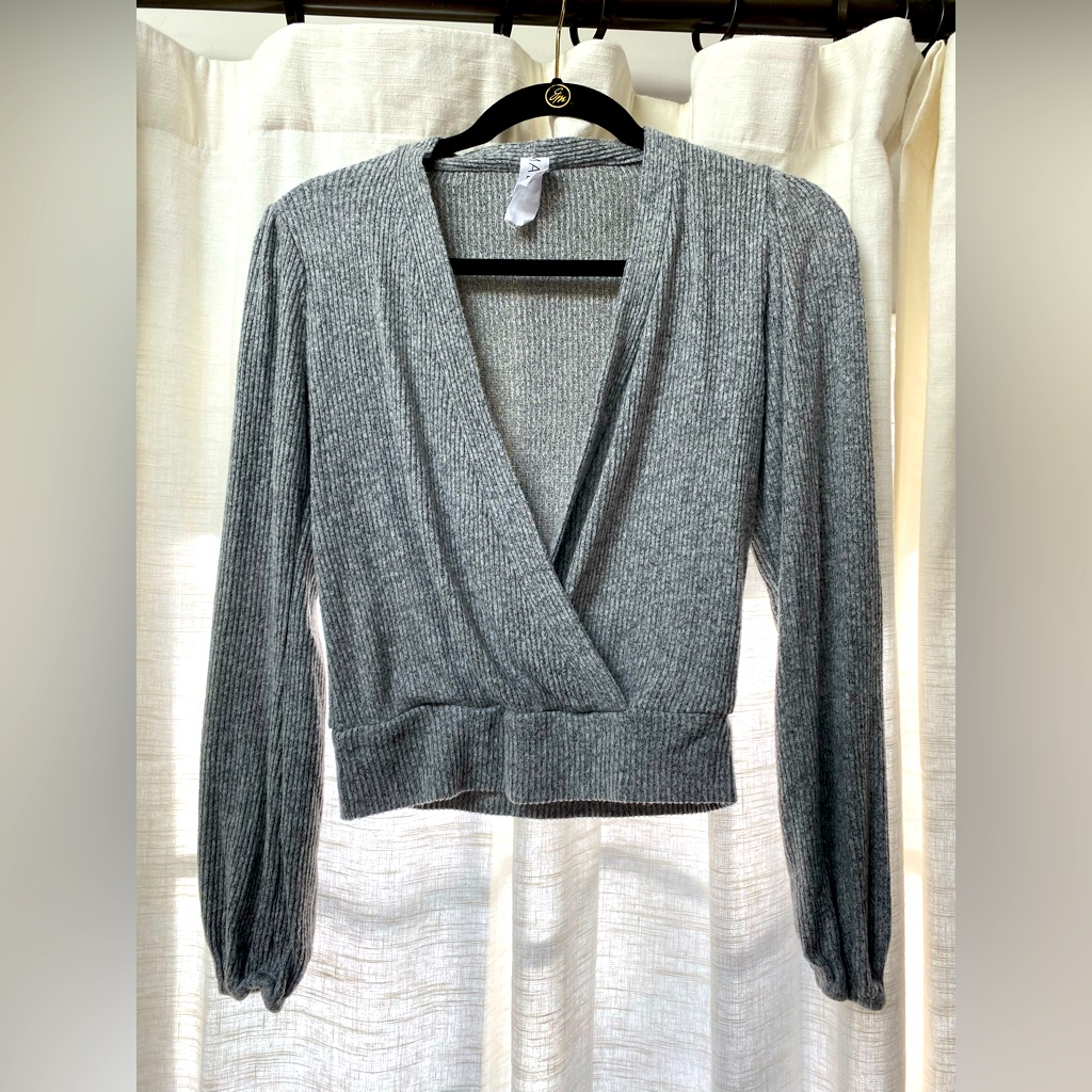 Amadi Balloon Sleeved Wrap Top - Size Xs